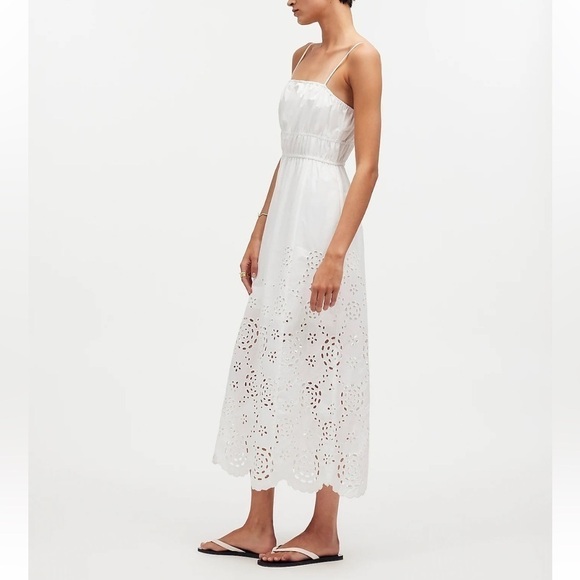 Madewell Embroidered Tank Midi Dress in Poplin size 6 NWT NS131 - Picture 2 of 12